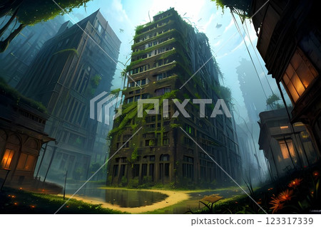 遊戲背景：叢林國家中有著古代文明遺跡的景觀 123317339