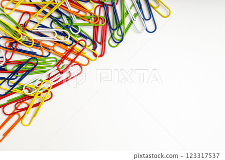 Colored paper clips 123317537