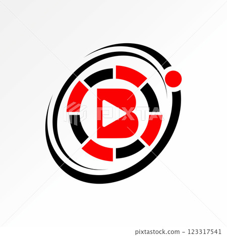Logo design graphic concept creative premium vector stock image top sell initial B font play pie chart ellipse swoosh 360 degrees work data bar part 123317541