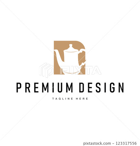 retro vintage silhouette design concept simple minimalist kettle logo product brand template retro vintage silhouette design concept simple minimalist kettle logo product brand template 123317556