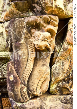 柬埔寨巴方寺遺址的納迦雕像 柬埔寨巴方寺遺址的納迦雕像 123317637