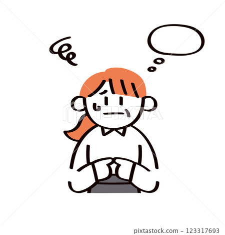 Illustration of an anxious businesswoman 123317693