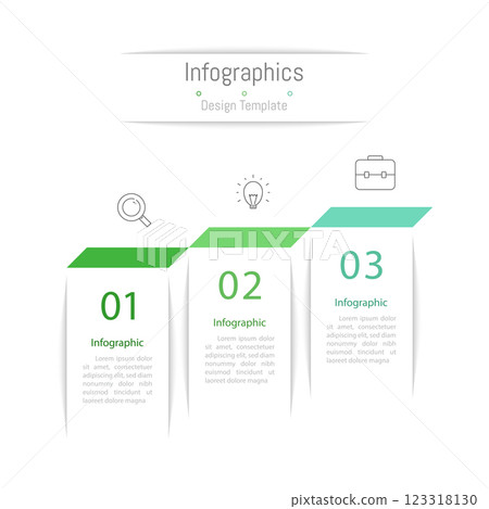 Infographic 3 options design elements for your business data. Vector Illustration. 123318130
