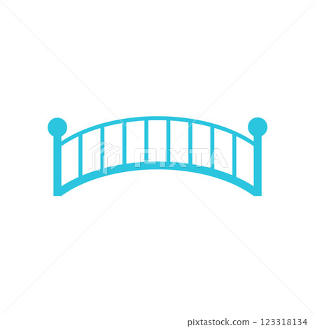Path Through the Bridge Icon. Isolated on white background. Blue icon set. 123318134
