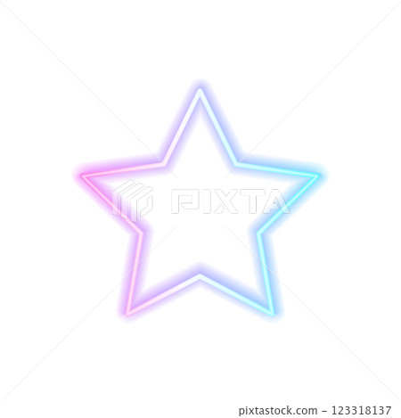 Neon star. Isolated on white background. Neon star. Isolated on white background. 123318137