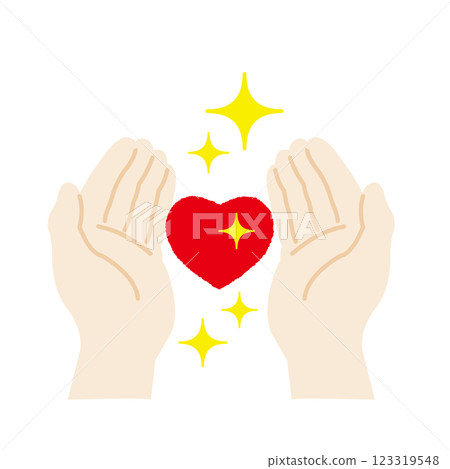 閃閃發光的心和手 123319548