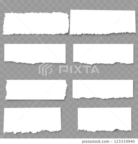 Torn Paper Edges White Vector 123319940