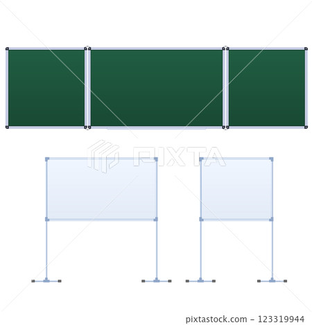 Whiteboard and Chalkboard Stand Vector Design Whiteboard and Chalkboard Stand Vector Design 123319944