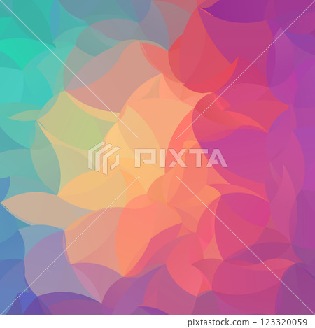 Abstract Colorful Flower Petals in Round Pattern on Textured Geometric Background Abstract Colorful Flower Petals in Round Pattern on Textured Geometric Background 123320059