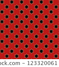 Christmas Geometric Pattern with Stars in Red and Golden 123320061