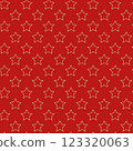 Christmas Geometric Pattern with Stars in Red and Golden 123320063