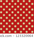 Christmas Geometric Pattern with Stars in Red and Golden 123320064