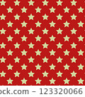 Christmas Geometric Pattern with Stars in Red and Golden 123320066