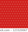 Christmas Geometric Pattern with Stars in Red and Golden 123320067