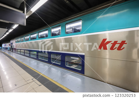 Jan 23 2025 Modern Double-Decker Train Station Platform with Ktt Insignia Jan 23 2025 Modern Double-Decker Train Station Platform with Ktt Insignia 123320253