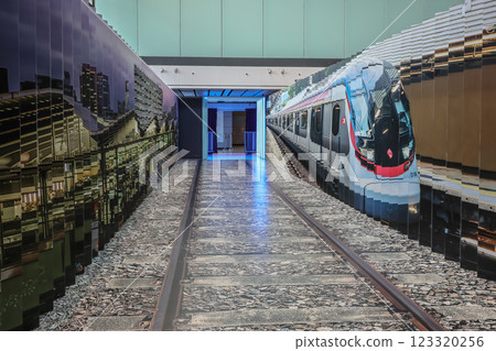 Jan 23 2025 Corridor Design Featuring Reflective Walls with Urban and Train at HK 123320256