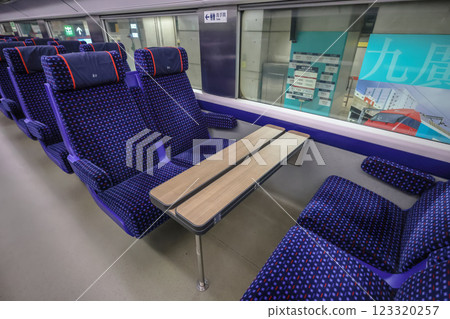 Jan 23 2025 Interior of a Modern Train with Comfortable Seating Arrangement Jan 23 2025 Interior of a Modern Train with Comfortable Seating Arrangement 123320257