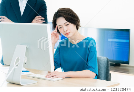 Business woman working in the office 123320474