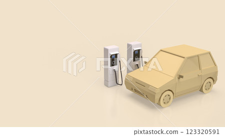 The EV Station and Car for Technology or Transportation concept 3d Rendering. 123320591