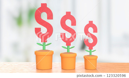 The Dollar symbol in plant for Business concept 3d Rendering. The Dollar symbol in plant for Business concept 3d Rendering. 123320596