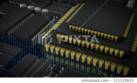 The Chip for Technology or IT concept 3d Rendering. 123320615