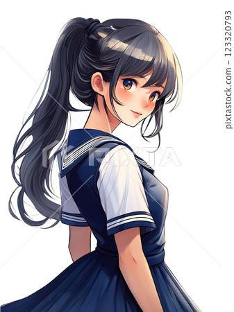 Female student looking back Female student looking back 123320793