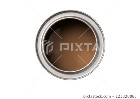 PNG, Paint, can of brown paint, isolated on white background 123320863