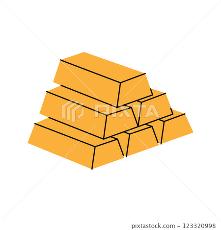 A stack of gold bars. Money investment and business commerce. Vector illustration. A stack of gold bars. Money investment and business commerce. Vector illustration. 123320998