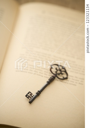Antique books and keys - Reading image Antique books and keys - Reading image 123321134
