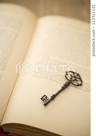 Antique books and keys - Reading image Antique books and keys - Reading image 123321135