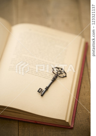 古董書籍和鑰匙 - 閱讀圖像 123321137