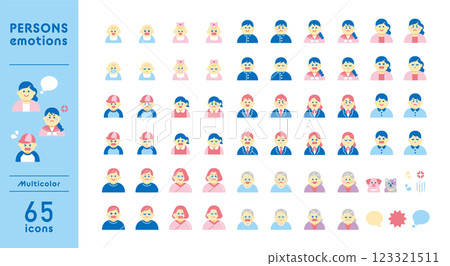 人們的面部表情圖標集 123321511