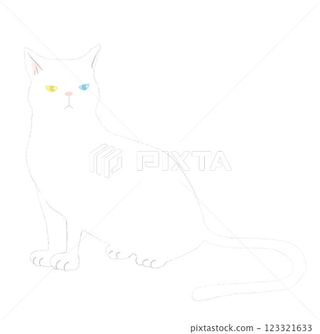 White cat illustration 123321633