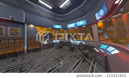 Scenery inside the spacecraft 123321815