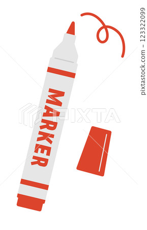 Red marker / Vector illustration 123322099