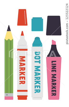 各種書寫工具集/向量插圖 123322124