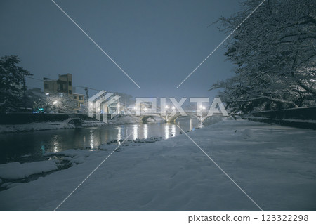 雪中的金澤淺川橋 雪中的金澤淺川橋 123322298