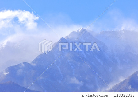 中央阿爾卑斯山赤柳山的暴雪 123322333