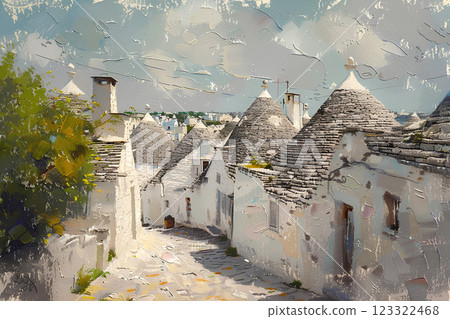 世界遺產:義大利阿爾貝羅貝洛的特魯利(粉彩畫) 世界遺產:義大利阿爾貝羅貝洛的特魯利(粉彩畫) 123322468