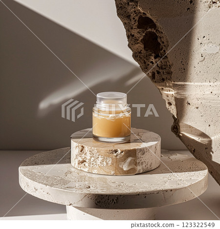 Cosmetic cream in a glass jar. Skin care concept. Background for beauty products Cosmetic cream in a glass jar. Skin care concept. Background for beauty products 123322549