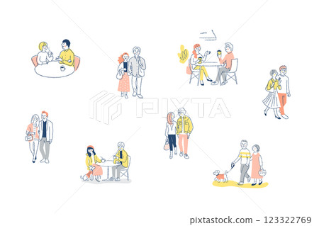 Multiple male and female couples set 123322769