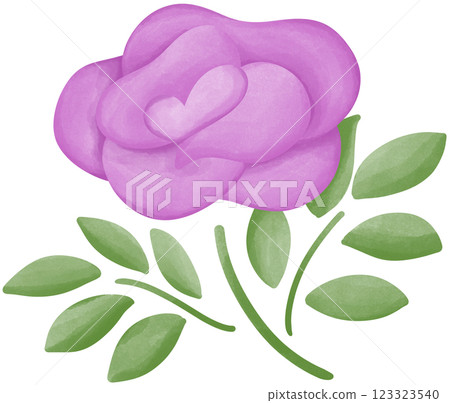 Illustration of a small purple rose blooming. Illustration of a small purple rose blooming. 123323540