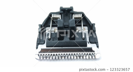 A picture of black trimmer blade on white background 123323657