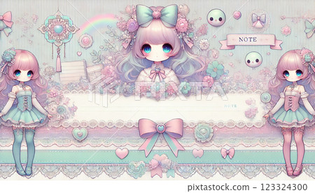 A cute angel and a big heart object 123324300