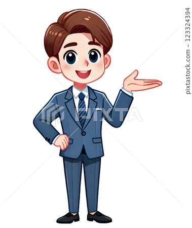 Illustration of a man wearing a suit 123324394