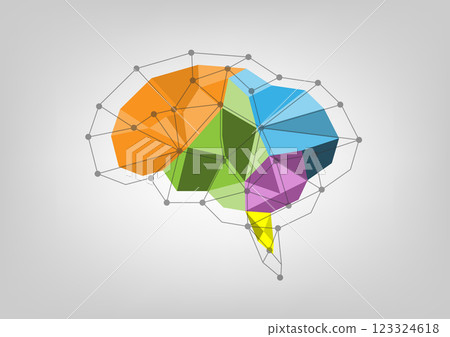 Abstract background with colorful polygon brain Abstract background with colorful polygon brain 123324618