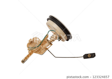Car fuel gauge on a white isolated background. Catalog of used spare parts for vehicles 123324857
