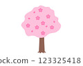 可愛的櫻花樹插畫素材 123325418