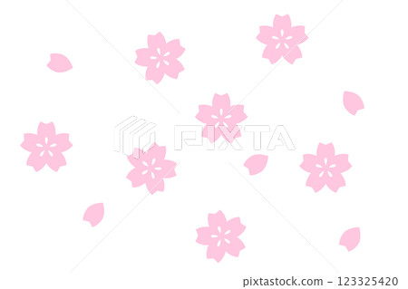 櫻花花瓣的插畫素材 櫻花花瓣的插畫素材 123325420