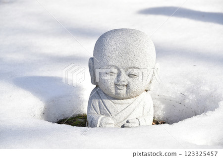 Photographing the grounds of Shogaku-in Temple in Esashi, Hokkaido in winter 123325457